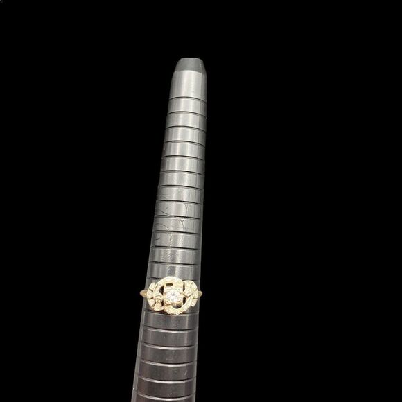 Antique 14kt gold Art Deco diamond ring appraisal included 6.75 - Picture 5 of 16